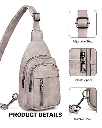 MASINTOR Sling Bag for Women, Crossbody Fanny Pack Sling Backpack, Grey - color: Charcoal Grey