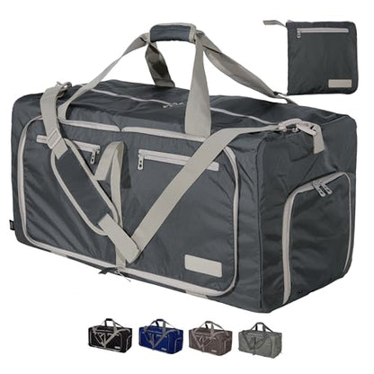 LEGEND 80L Foldable Duffle Bag With Shoe Compartment - Dark Gray - color: Dark Gray, size: 80L