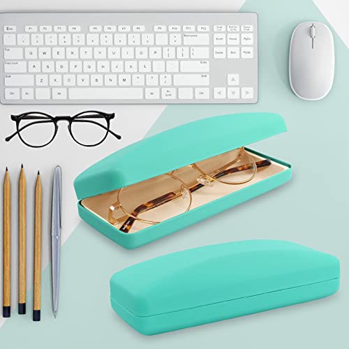 SMARTTOP Hard Shell Eyeglass Case- Glass Case With Cleaning Cloth, Glasses Case hard shell for men women - color: Green