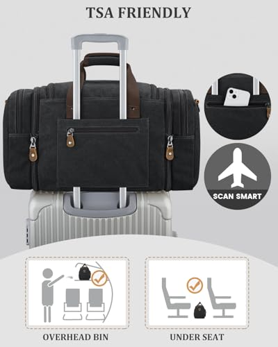 Gonex Duffle Bag for Travel, Expandable 50L Overnight Weekender Gym Bag - color: Dark Grey, size: Large-50L
