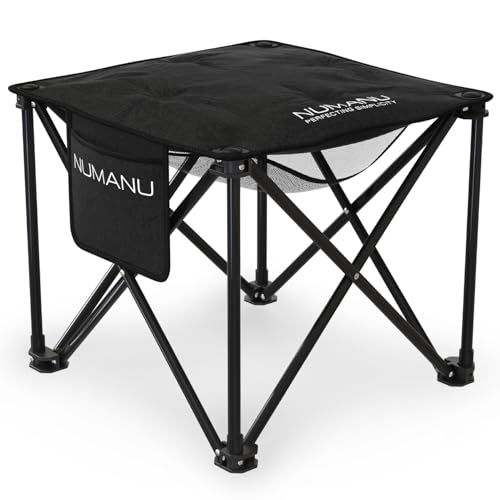 NUMANU Padded Folding Camp Stool for Adults, Footrest & Carry Bag, 500 lbs - size: 1PK (1x Seat)