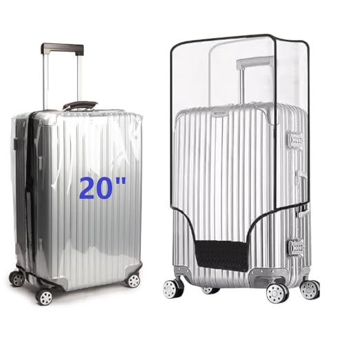 Clear PVC Suitcase Cover Protectors Transparent Luggage Cover Waterproof Wheeled Suitcase Dust Cover Dustproof Travel Luggage Sleeve Protector (20") - size: 20"
