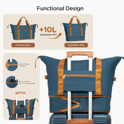 Cosbarn Luggage Sets, Durable 20,24,28 inch Suitcase Sets With Wheels - color: Navy