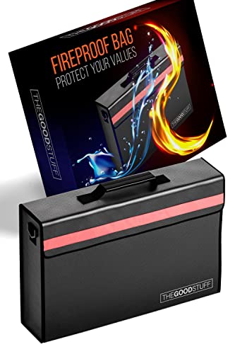 The Good Stuff Fireproof Document Bag, Black, Zipper and Velcro Closure, Solid, 11 x 5 x 3.5 Inches - color: Messenger Bag