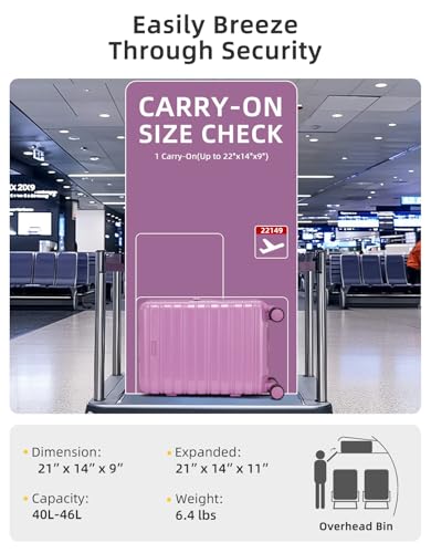 LARVENDER Carry On Luggage 22x14x9 Airline Approved, Suitcases with Wheels - color: Berry 1