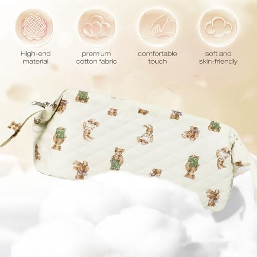 Stratalife Quilted Hair Tools Travel Bag with Polishing Cloth, Cream Bear - color: Cream Bear