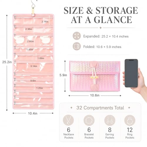 Colorful Woven Jewelry Storage Bag (Case Only) (pink) - color: pink