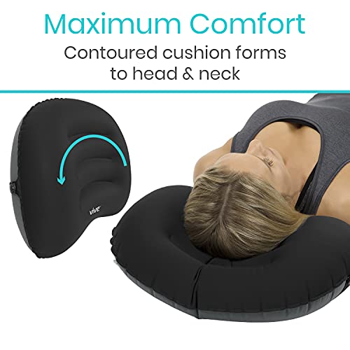 Vive Inflatable Lumbar Pillow - Cushion for Airplane Seat Travel Support