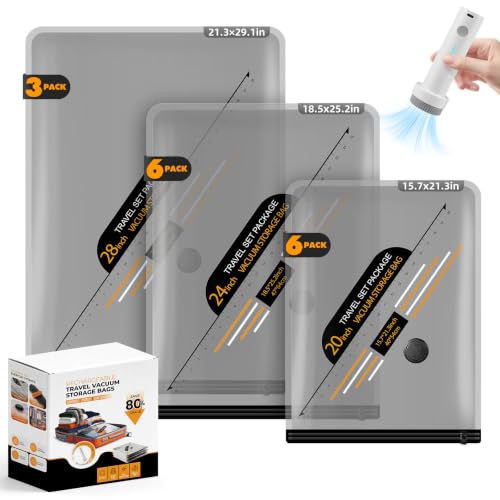 15 Pack Vacuum Storage Bags, Vacuum Seal Bags for Travel