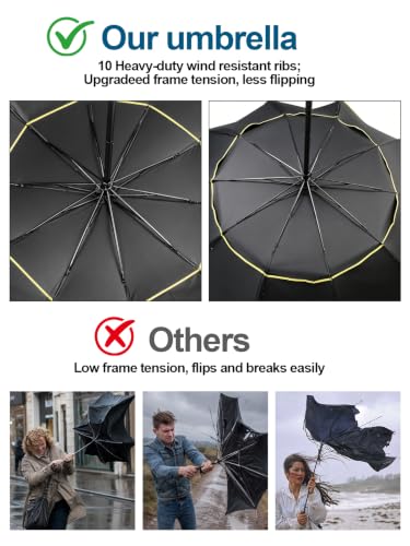 Kalolary 62 Inch Extra Large Golf Umbrella UV Protection Compact Umbrella - color: Red