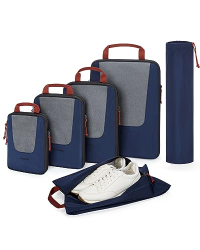 Bagsmart Compression Packing Cubes, Travel Bag Cruise Ship Essentials - color: Dark Blue