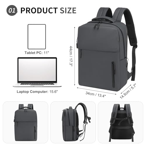 20L Backpack for 15.6 Inch Laptop for Men and Women Charcoal Gray - color: Charcoal Gray
