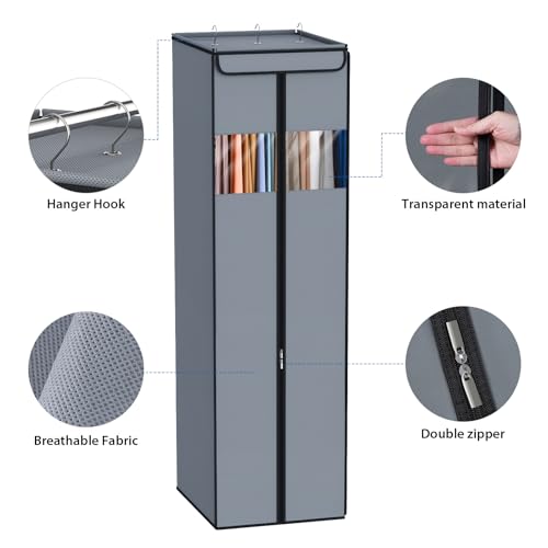 Zilink Long Dress Garment Bag Formal Gowns Gown Garment Bag 65 in, Grey - color: Grey, size: 65"-1 Pack