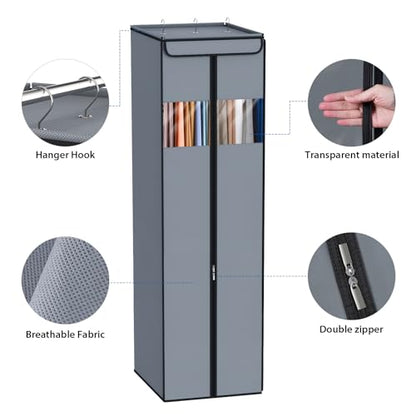 Zilink Long Dress Garment Bag Formal Gowns Gown Garment Bag 65 in, Grey - color: Grey, size: 65"-1 Pack