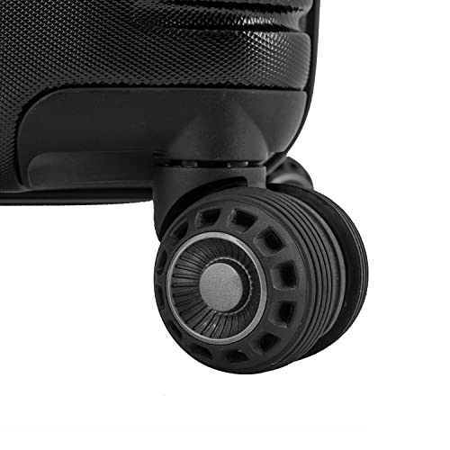 Traveler's Choice Archer Polycarbonate Hardside Spinner Luggage Set, Tie Down Straps, Black, Checked 29-Inch - color: Black, size: 1-Piece (Checked 29-Inch)