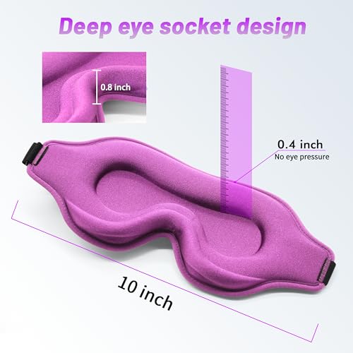 Sleep Mask for Men and Women, Lash Extensions 3D Eye Mask, Purple - color: Purple