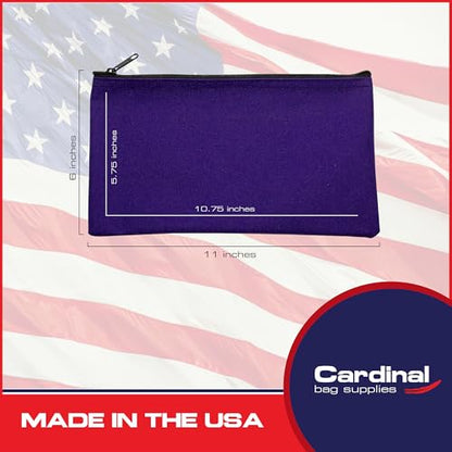 Cloth Zipper Pouch 2-Pack, Purple, 11 x 6 inches - color: Purple