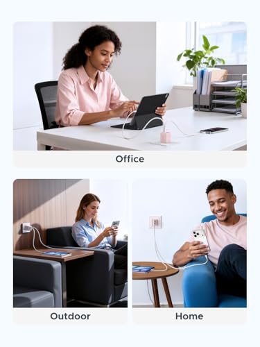 UGREEN 3포트 30W USB C 충전기 블록, GaN II 타입 C 고속 충전, 핑크 - color: 핑크