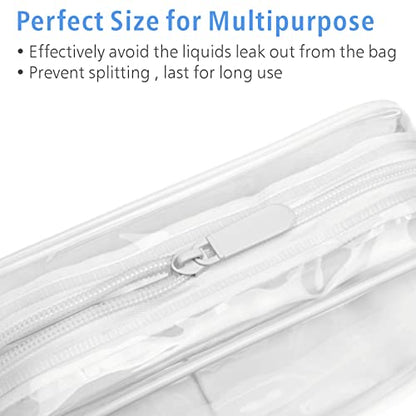 PACKISM Clear Makeup Bag for Travel - TSA Approved Toiletry Bag, 2 White - color: 2 Active B White, size: Mixed Size Series (1 Medium + 1 Large)