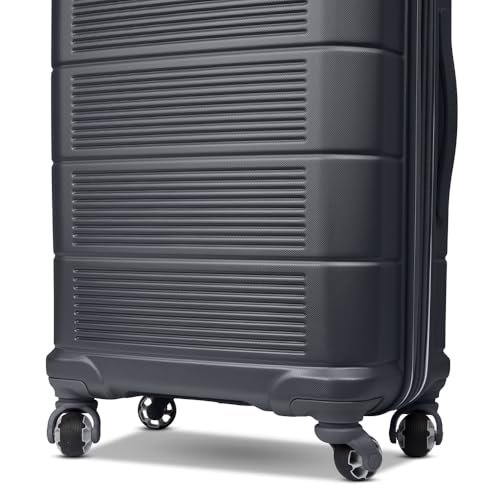 American Tourister Stratum 2.0 Expandable Hardside Luggage with Spinner Wheels, 24-Inch Checked-Medium, Charcoal - color: Charcoal, size: 24-Inch Checked-Medium