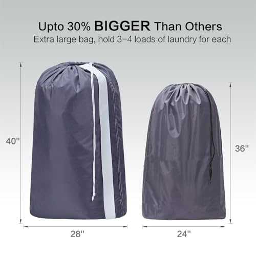 HOMEST XL Laundry Bag with Strap, Clothes Organizer for Dorm & Travel - color: (1 pack) Grey