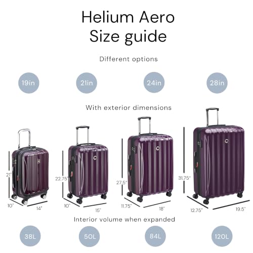 DELSEY Paris Helium Aero, 24 Inch Checked-Medium Luggage, Plum - color: Plum, size: Checked-Medium 24 Inch