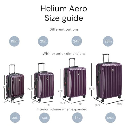 DELSEY Paris Helium Aero, 24 Inch Checked-Medium Luggage, Plum - color: Plum, size: Checked-Medium 24 Inch
