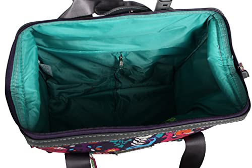 Lily Bloom Designer Under the Seat Tote Cabin Luggage Collection - 15 Inch Patterned Carry on Bag For Women - Lightweight Suitcase with 2 Rolling Wheels (Wildwoods) - color: Wildwoods