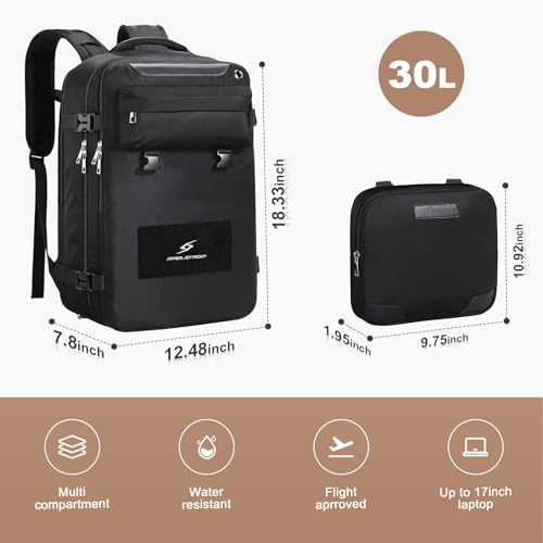 Maelstrom Travel Backpack for Men Women, 17.3" Laptop with Shoe Compartment - color: Black, size: 17.3 inch with shoe compartment