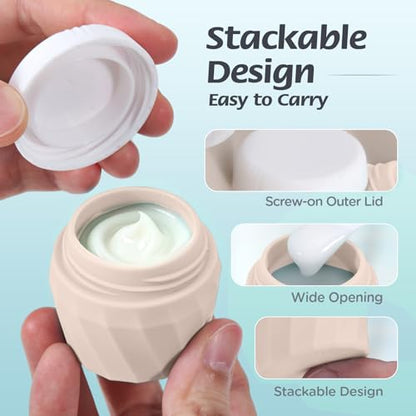 6Pcs Travel Bottles for Toiletries, Silicone Travel Size Containers Set - color: CREAM