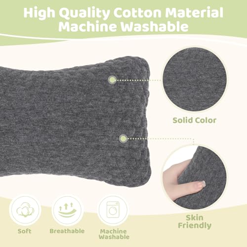 vocheer Small Pillow with Removable Cover, 11"x 7" Tiny Travel Pillow 2 PCS - color: Darkgrey-2pc