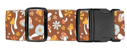 Luggage Straps for Suitcases Travel Belt Accessories, Cute Suitcase Strap, Adjustable Luggage Belt Strap, Heavy Duty with Quick-Release Buckle Luggage Strap Cute Boho Mushrooms - color: Cute Boho Mushrooms