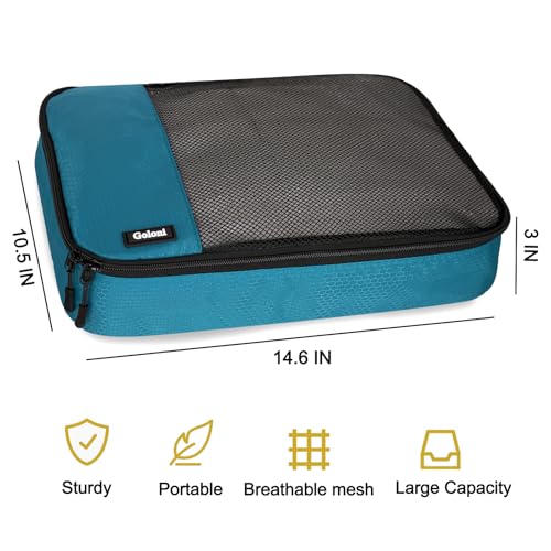 Packing Cubes for Travel,4 Set Packing Cubes for Suitcases,Lightweight Mesh Luggage Organizer Bag with Double Zipper,Blue - color: Blue