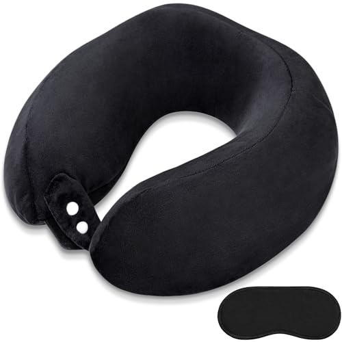 Neck Pillow Airplane Memory Foam Travel Pillows Black - color: Black