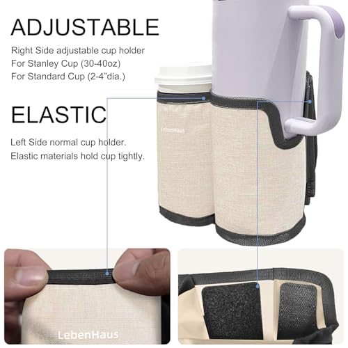 2 in 1 Luggage Cup Holder for Suitcase Airplane Drink Carrier Off-White - color: off-white