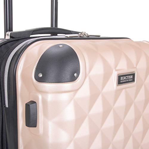 Kenneth Cole REACTION Diamond Tower Collection Lightweight Hardside Expandable 8-Wheel Spinner Travel Luggage, Rose Gold, 28-Inch Checked - color: Rose Champagne, size: 28-Inch Checked