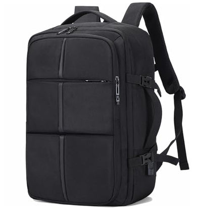 O-TBOST Expandable Travel Backpack Waterproof Carry On Backpack College 17.3” Laptop Backpack for Men & Women (Black) - color: Black