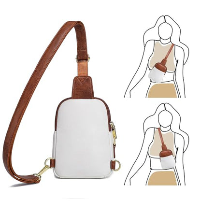 Haytijoe Small Anti Theft Crossbody Bags for Women for Daily Travel - color: White Brown