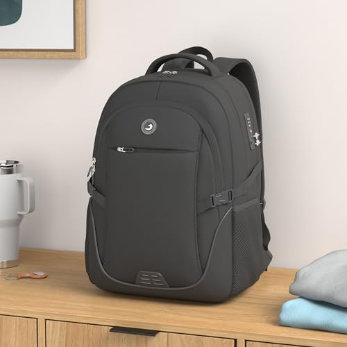 SHRRADOO Travel Laptop Backpack for Men Women, College High Schoolbag - color: Black
