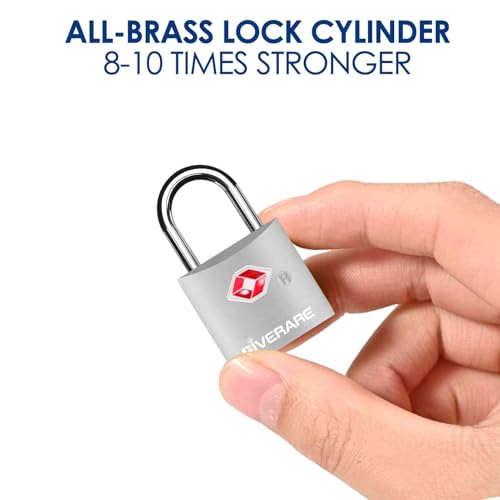 4 Pack TSA Approved Travel Luggage Locks with Keys, Aluminum Alloy Keyed Padlock, Small Metal Suitcase Lock, Weatherproof Padlocks for Backpack, Gym Locker, Bag, Case, Jewelry Box, Anti Theft-Silver