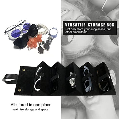 Longjet Sunglasses Organizer Travel Glasses Case Eyeglasses Storage Box - color: Full Black