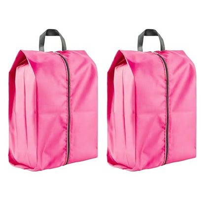 2 Pack Shoe Bags, Reusable Waterproof Shoe Bag for Travel, Gym, Sneaker Storage, Packing in Suitcase (2, Pink) - color: Pink