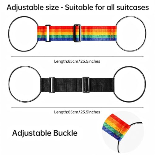 Luggage Strap for Luggage, Family Set (2) Colorful - color: Rainbow