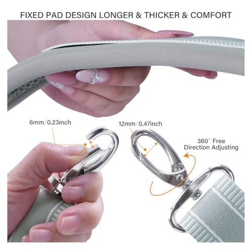 59 Inch Shoulder Strap for Bag with Thick Fixed Shoulder Pad,GreyWhite - color: Grey White Stripes, size: 59 inch