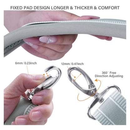 59 Inch Shoulder Strap for Bag with Thick Fixed Shoulder Pad,GreyWhite - color: Grey White Stripes, size: 59 inch