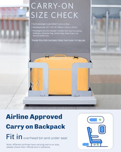 Hynes Eagle 38L Flight Approved Backpack Carry On Travel Bag for Men Women - color: Yellow