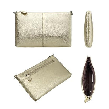 befen Genuine Leather Small Crossbody Bags for Women Wristlet Wallet Purses - color: Gold