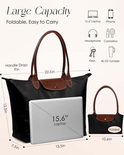 Miss Adola Aesthetic Nylon Tote Bag for Women - color: Black