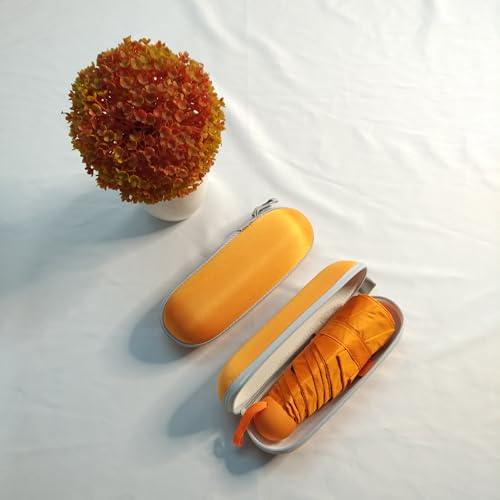 Mini Travel Umbrella with Umbrella Case - color: Orange