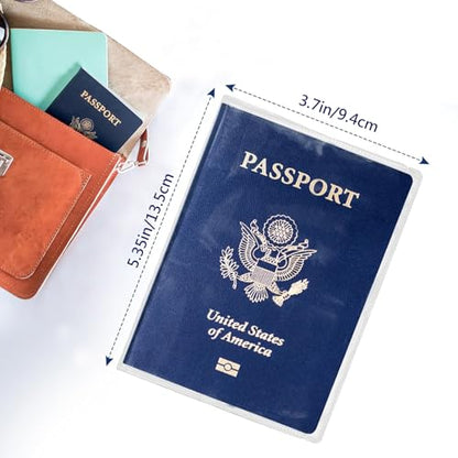 5Pcs Waterproof Clear PVC Passport Cover Holder Case Card Protector - color: Clear x 5